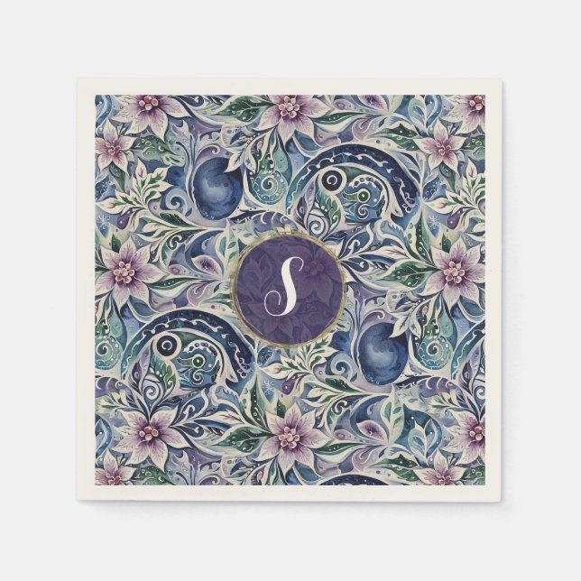 Abstract Poinsettia Winter Wild Pappersservett (Framsidan)