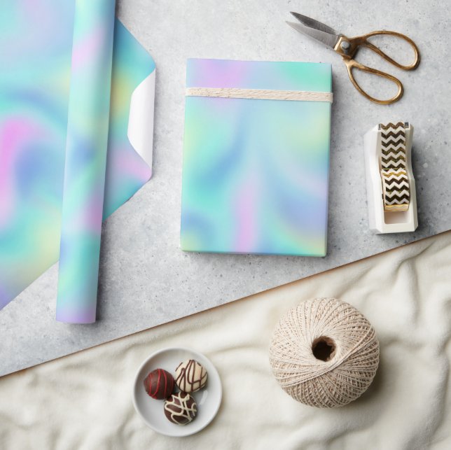 Abstract Pretty Pastel Swirls Pattern Presentpapper (Hantverk)