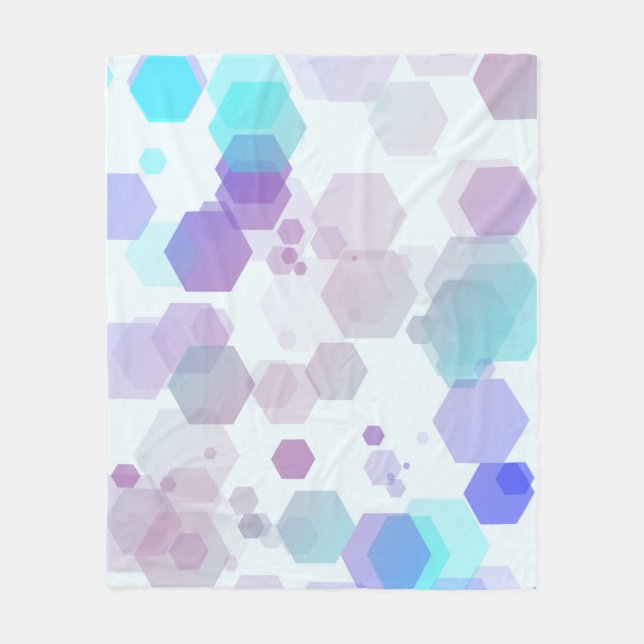Abstract Purple-Blue Hexagon - Shape Pattern Throw Fleecefilt (Framsidan)