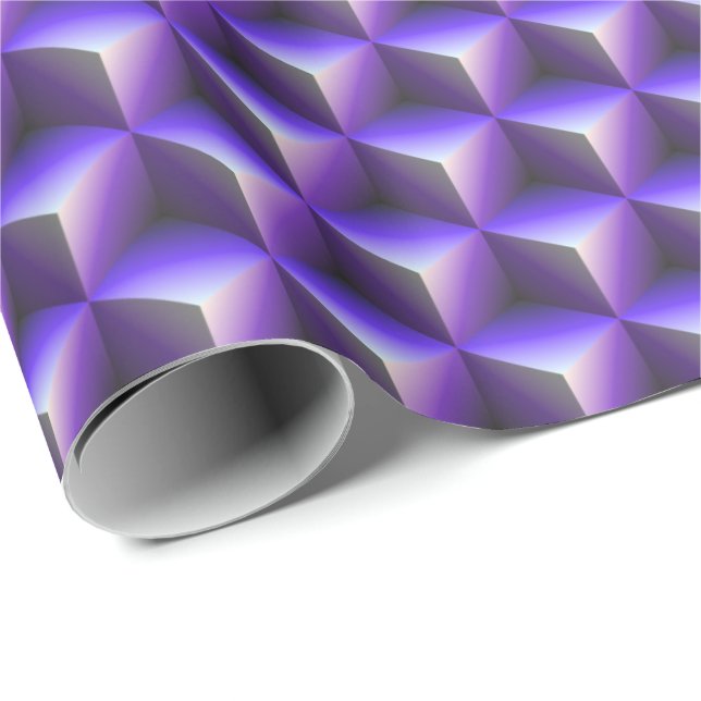 Abstract Purple Cube Block Pattern Presentpapper (Rullad Hörn)
