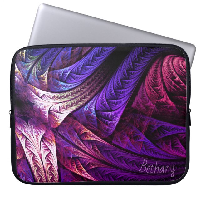 Abstract Purple Fractals Personalized Laptop Fodral (Framsidan)