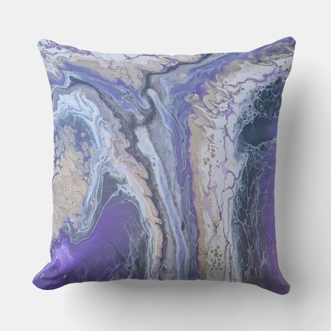 Abstract Purple & Gold Mineral Veins Kudde (Framsida)
