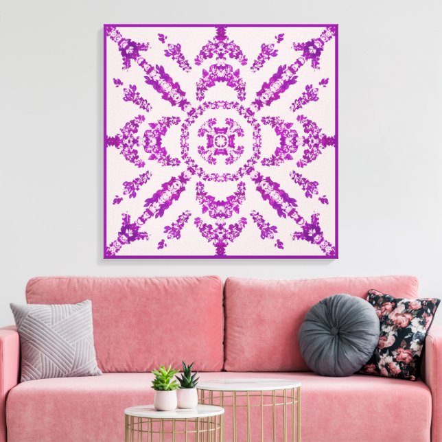 Abstract Purple Orchid Flower Design Pattern Art Canvastryck (Insitu (Vardagsrum))