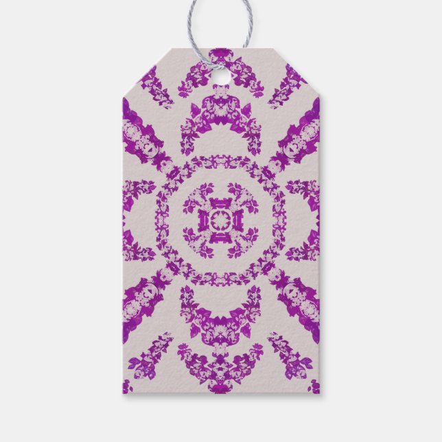 Abstract Purple Orchid Flower Design Pattern Art Presentetikett (Framsidan)