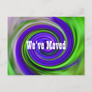 Abstract Purple Swirls New Address Meddelande Vykort
