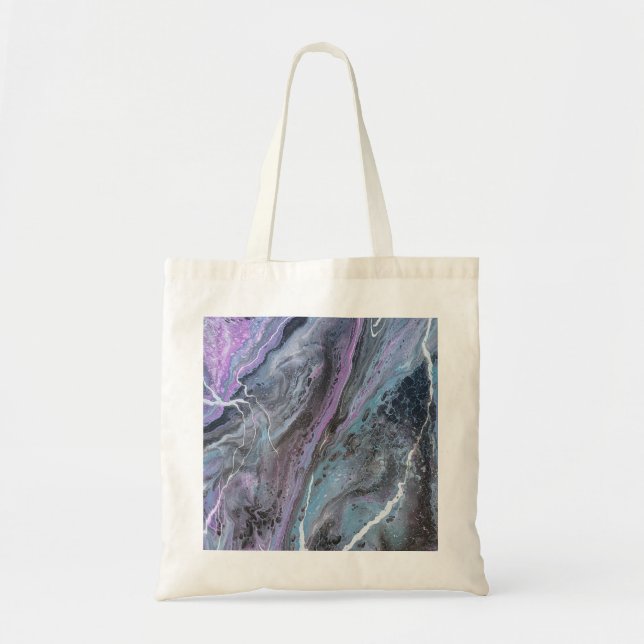 Abstract Purple & Teal Flow Tygkasse (Framsidan)