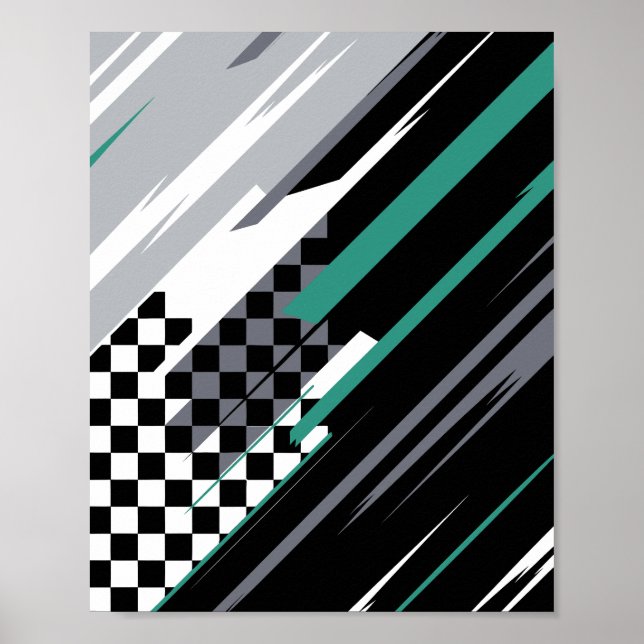 Abstract Racing Background with Diagonal Streaks Poster (Framsidan)