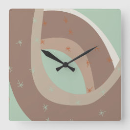 Abstract rainbow fyrkantig klocka