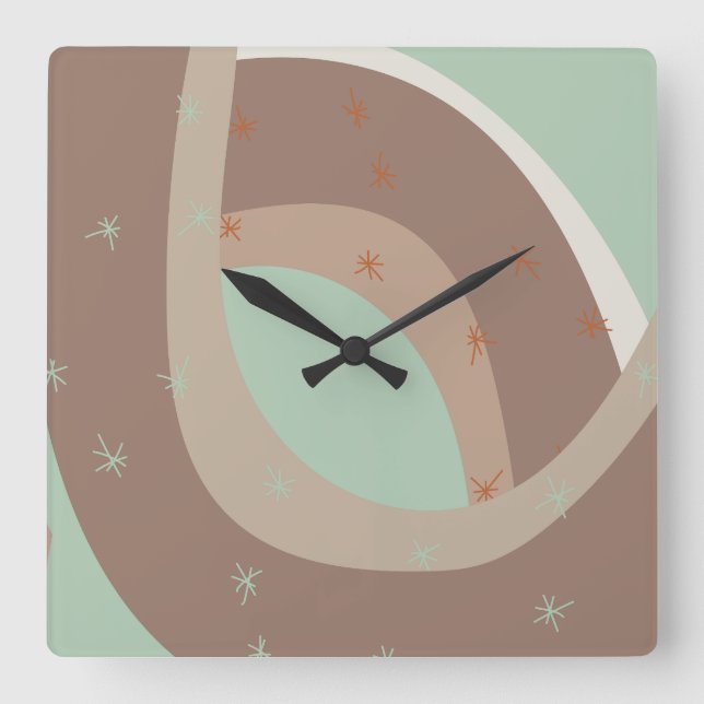 Abstract rainbow fyrkantig klocka (Framsida)