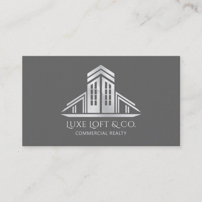 Abstract Real Estate Logo | Gray  Visitkort (Framsida)