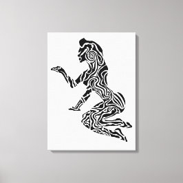 Abstract Rearing Horse Art | Modern Black & White  Canvastryck