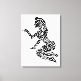 Abstract Rearing Horse Art | Modern Black & White  Canvastryck