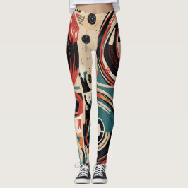 Abstract Records Leggings