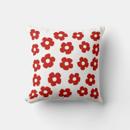 Abstract Red Flower Pattern Throw Pillow Kudde