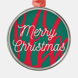 Abstract Red Green Personalized Merry Christmas Julgransprydnad Metall