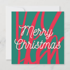 Abstract Red Green Personalized Merry Christmas Julkort