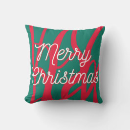 Abstract Red Green Personalized Merry Christmas Kudde