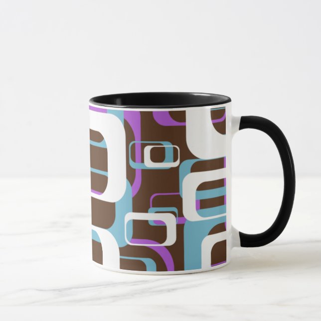 Abstract Retro Swinging 60s Geometric Pattern Mugg (Höger)