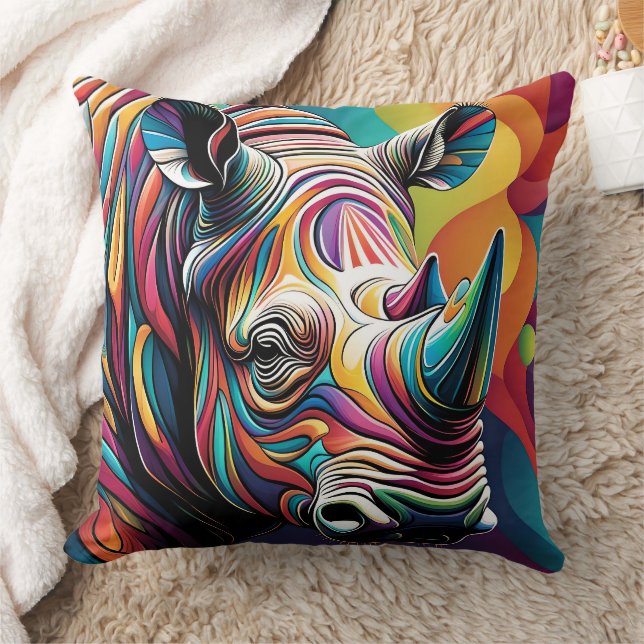 ABSTRACT RHINO CUSHION KUDDE (Filt)