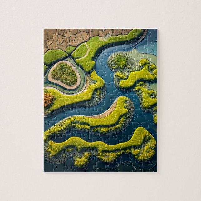 Abstract River Estuary Pussel (Vertikal)