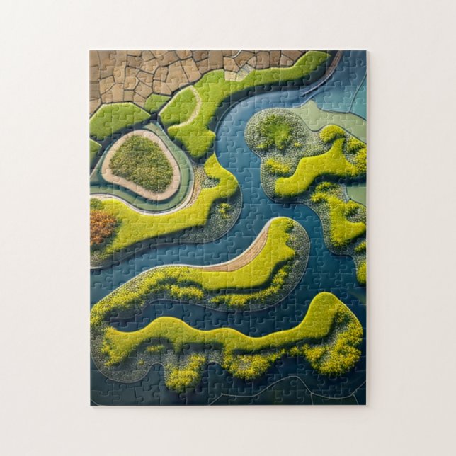 Abstract River Estuary Pussel (Vertikal)