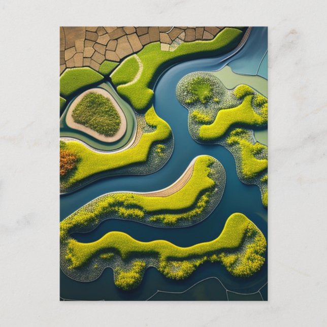Abstract River Estuary Vykort (Framsida)