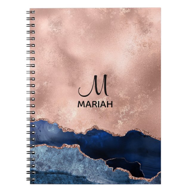 Abstract Rose and Navy Blue - Notebook for Her Anteckningsbok (Framsidan)