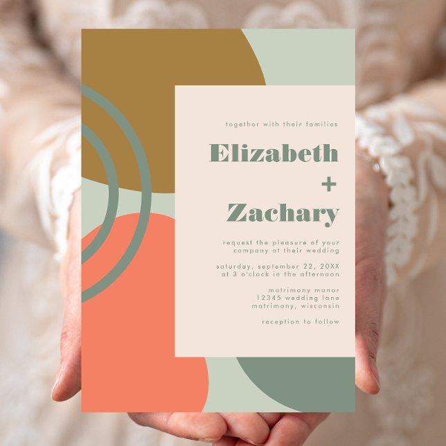 Abstract Sage Green Wedding Invitation Inbjudningar (Skapare uppladdad)