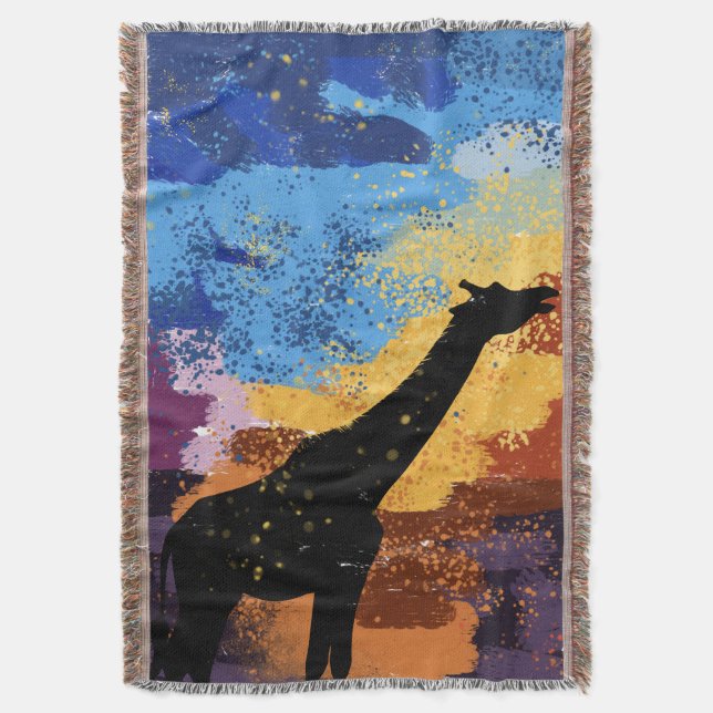 Abstract Savanna Dreams ImpressionistThrow Blanket Filt (Framsidan Vertikal)