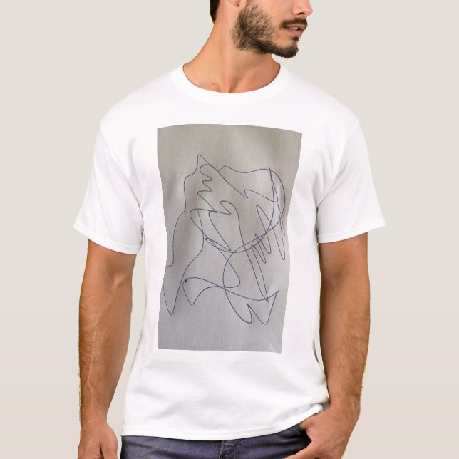 Abstract Scribble Pen Drawing Graphic T-Shirt (Framsida)