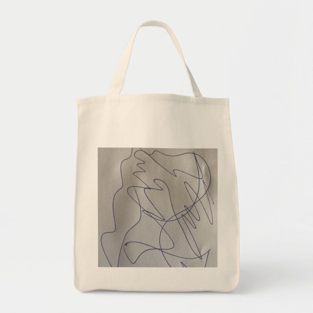 Abstract Scribble Pen Drawing Graphic  Tote bag Tygkasse (Framsidan)