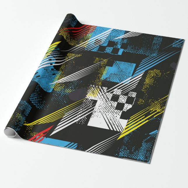 Abstract seamless pattern. Creative vintage backgr Presentpapper (Utrullad)