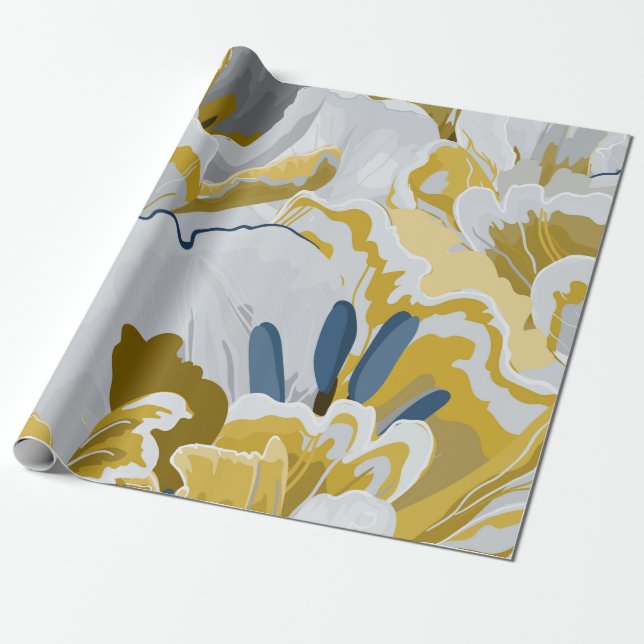 Abstract seamless pattern. Light grey,  yellow,  g Presentpapper (Utrullad)