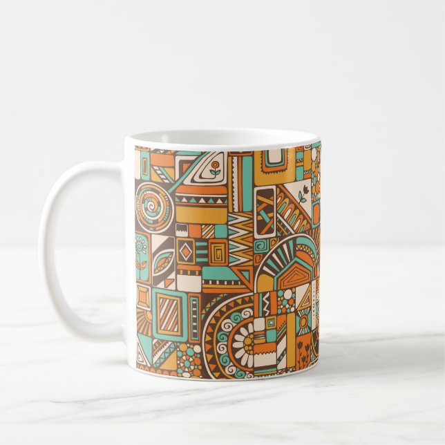 Abstract seamless pattern with geometric elements. kaffemugg (Vänster)