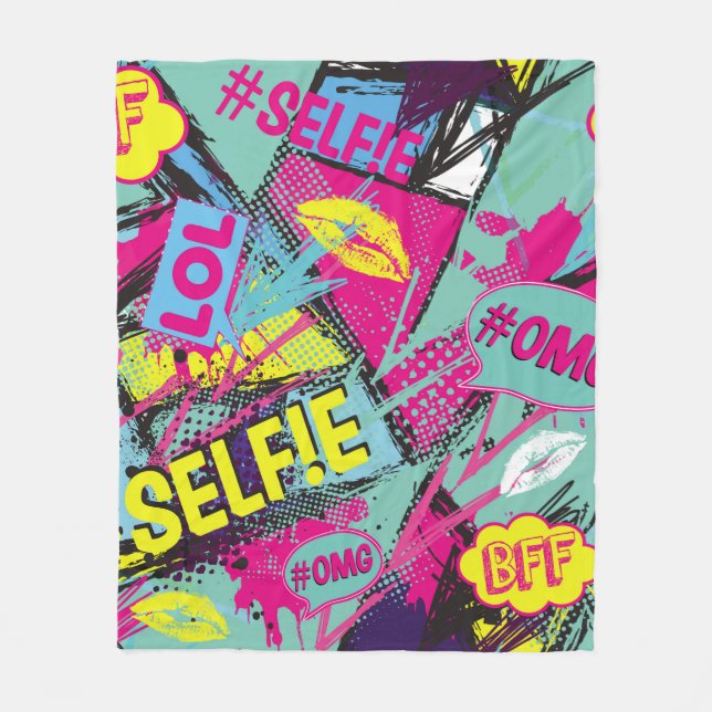 Abstract seamless pattern with Pop art comicspeech Fleecefilt (Framsidan)
