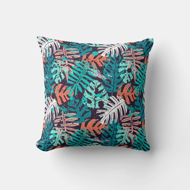 Abstract seamless tropical leaves pattern. Creativ Kudde (Framsida)