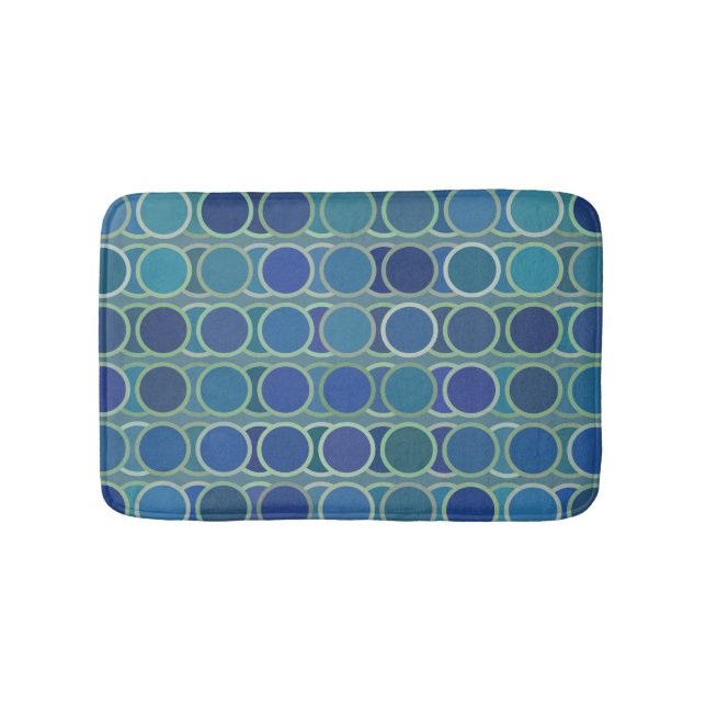 Abstract Shades of Blue Circle Pattern Badrumsmatta (Framsidan)