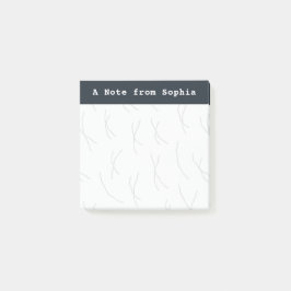 Abstract Sketchy Lines Personalized Deep Charcoal Post-it Block