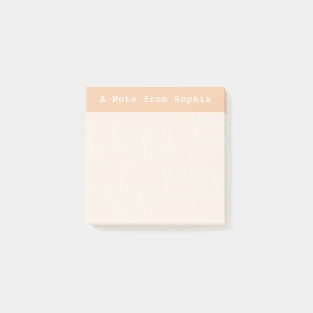 Abstract Sketchy Lines Personalized | Peach Puff Post-it Block (Framsida)