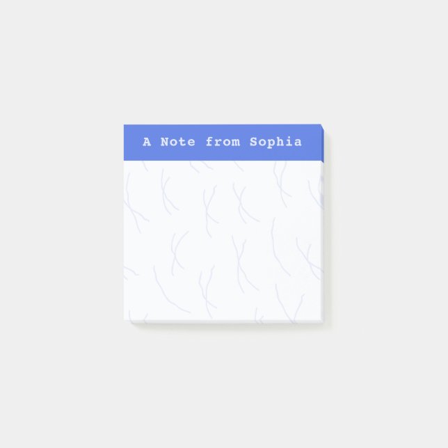 Abstract Sketchy Lines Personalized | Royal Blue Post-it Block (Framsida)