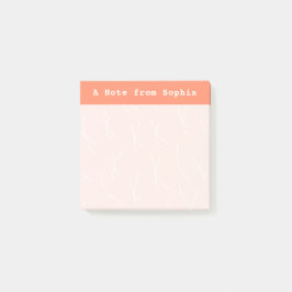 Abstract Sketchy Lines Personalized | Salmon Pink Post-it Block