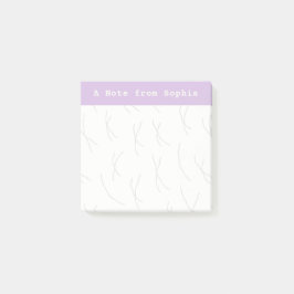 Abstract Sketchy Lines Personalized | Soft Lilac Post-it Block