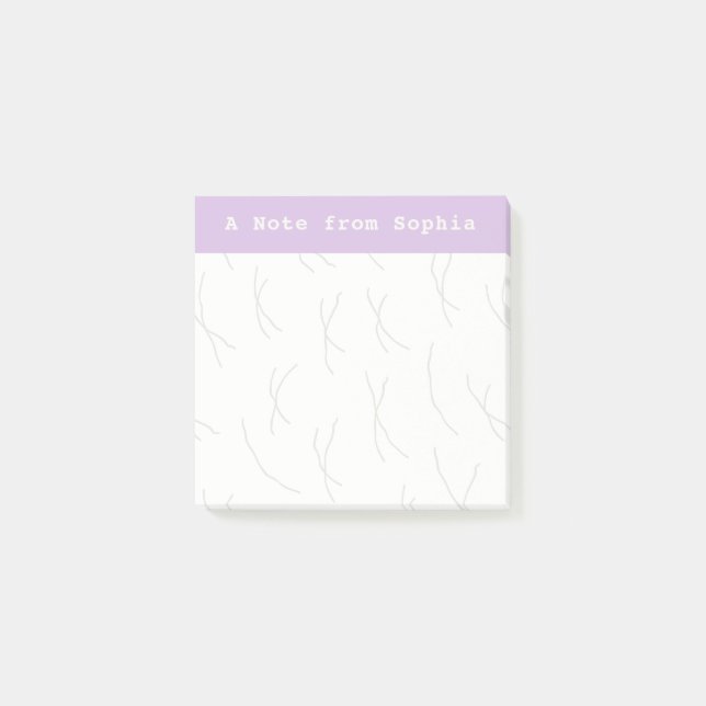 Abstract Sketchy Lines Personalized | Soft Lilac Post-it Block (Framsida)