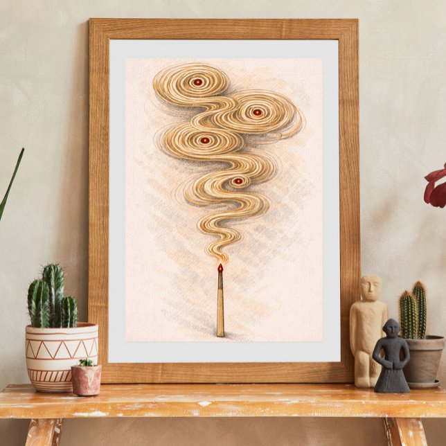 abstract smoke art | matchstick illustration poster (Skapare uppladdad)