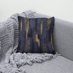 Abstract Soft Hues Deep Blue & Gold Kudde