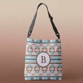 Abstract Southwest Blue and Brown Tote Bag Axelväska