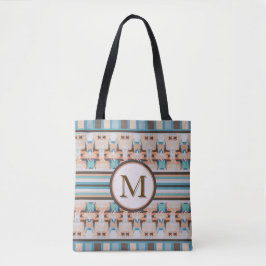 Abstract Southwest Blue and Brown Tote Bag Tygkasse