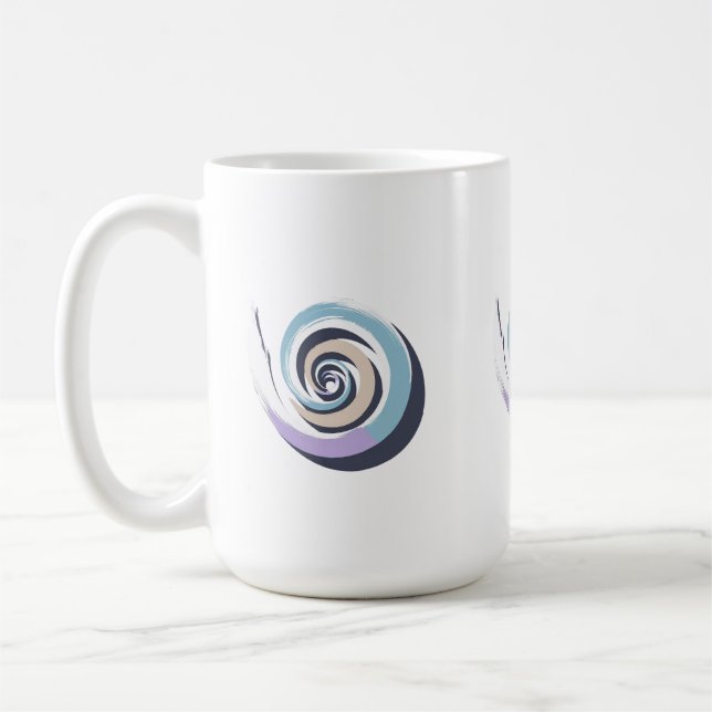 Abstract Spiral Brushstroke Vector – Meditative Pa Kaffemugg (Vänster)