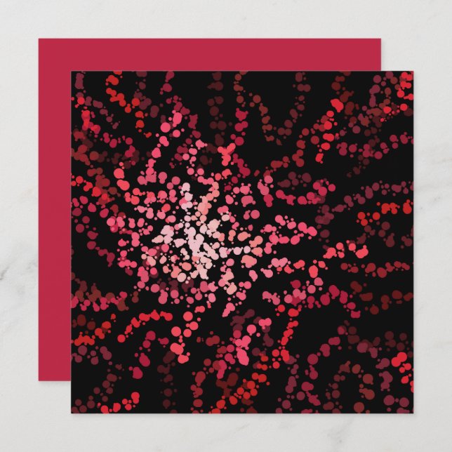 Abstract Splatter Dots Of Pinks And Reds Pattern Kort (Fram/baksida)