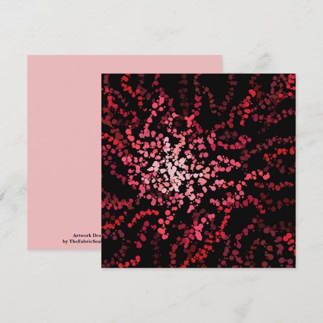 Abstract Splatter Dots Of Pinks And Reds Pattern Kort (Fram/baksida)